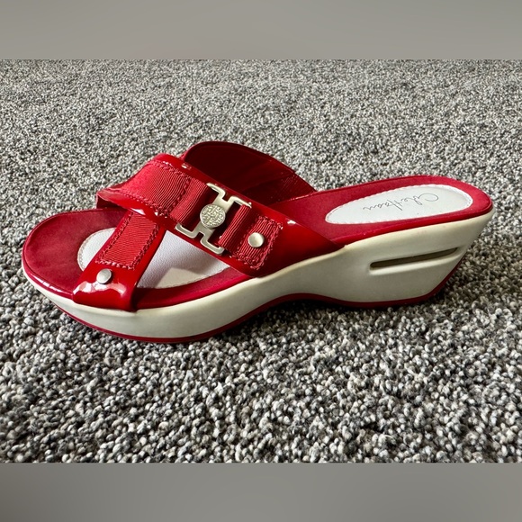 Cole Haan Nike Air Women's Red Slide Wedge Heel Sandals Size 7 - Picture 8 of 13